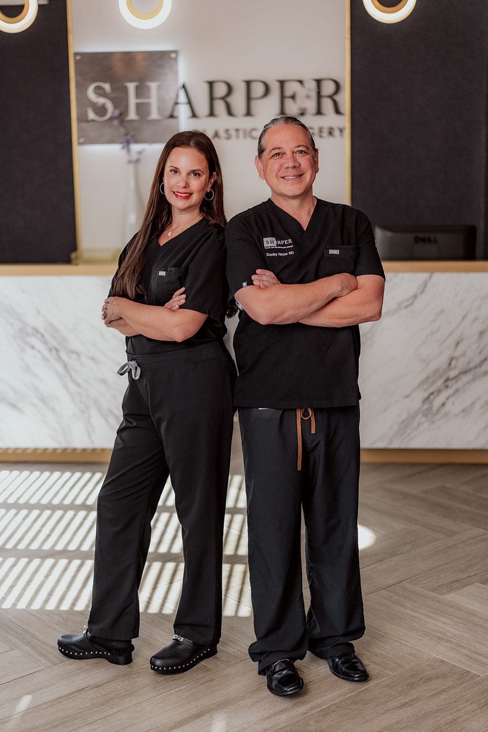 Medical professionals in a plastic surgery office.