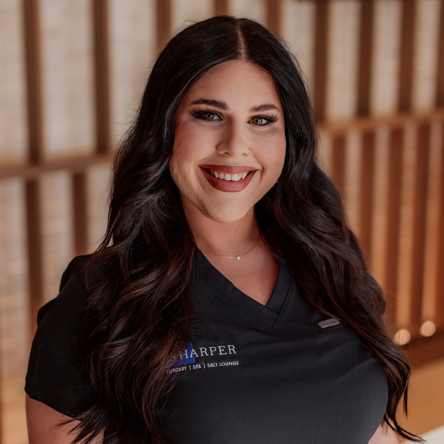 Silhouette of a woman with long hair.