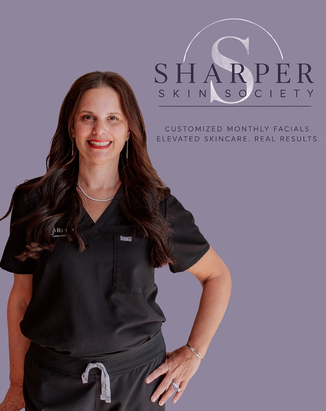 Skincare professional promoting customized facials.